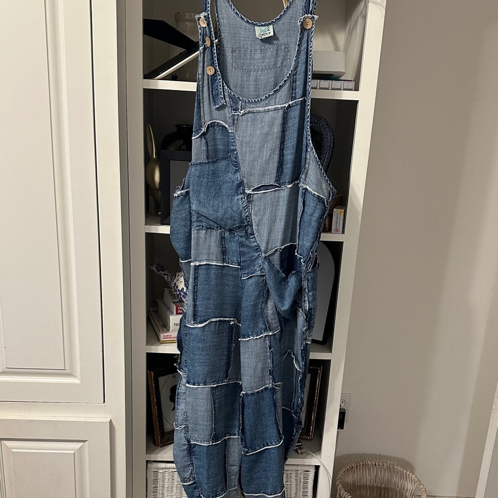 Patchwork Denim Jumpsuit